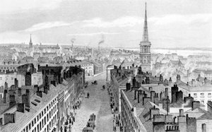 Liverpool från rådhuset, blickande söderut, graverad av John Rogers, c.1830 av John Harwood