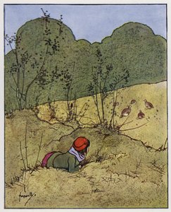 Rapphönan (färg litho) av John Hassall