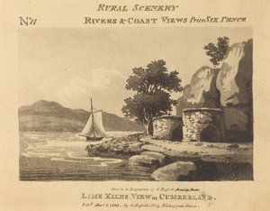 Lime Kilns, View in Cumberland av John Hassell