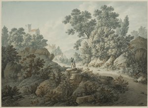 Merrow, nära Guilford, Surrey (akvarell och bodycolour på papper)