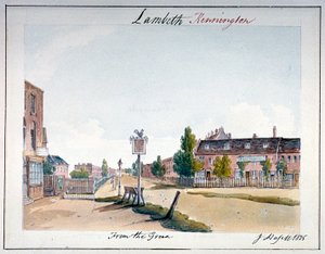 Utsikt över Kennington, Lambeth, London, 1825 av John Hassell