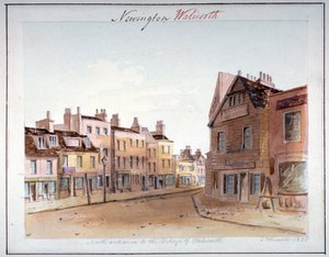 Utsikt över byn Walworth, Southwark, från norra ingången, London, 1825