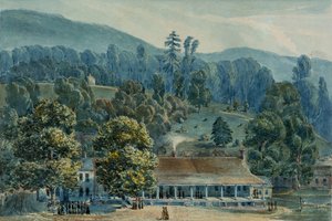 Matsal och scenkontor i White Sulphur Springs, 1832. av John Hazelhurst Boneval Latrobe