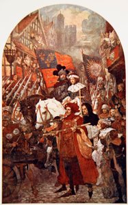 Band som marscherar till stöd för Edward IV i slaget vid Barnet av John Henry Amshewitz