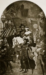 Henry VI tas till slaget vid Barnet, 1471, illustration från 