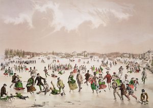 Jamaica Pond, West Roxbury, Mass., ca 1859 (färglitografi)