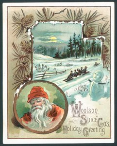 Woolson Spice Company julkort (chromolitho)