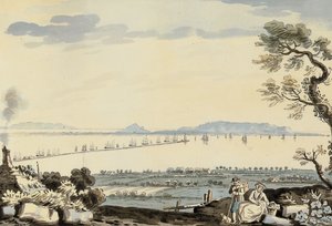 Utsikt över Dublinbukten och hamnen, Hill of Howth av John Henry Campbell