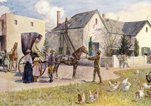 En sydafrikansk gård (färg litho)