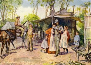 Leverera bokstäver i den australiska busken (färg litho) av John Henry Frederick (after) Bacon