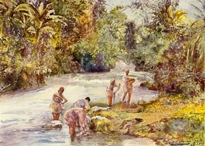 The White River, Jamaica (färg litho)