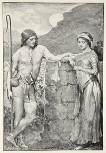 Olaf och Sigrid, från "Hero Myths and Legends of the British Race" av M.I. Ebbutt, 1910