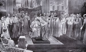 Kung Edward VIIs kröning av ärkebiskopen av Canterbury, Westminster Abbey, London, 1902