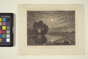Moonlight On The Androscoggin (bläck, penna, penna)
