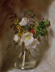 Vinterblommor (olja på tavla)