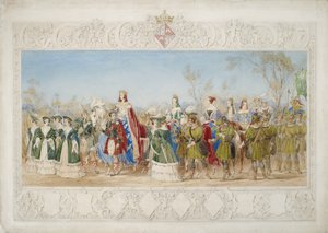 Jane Georgiana, Lady Seymour, Queen of Beauty penna och wc på papper av John Henry Nixon