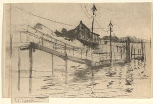 Docksidescen av John Henry Twachtman