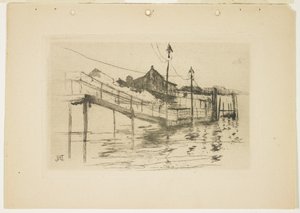 Det gamla tullhuset i Bridgeport (liten tallrik), 1888-1889 av John Henry Twachtman