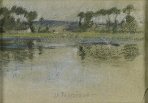 Träd över floden av John Henry Twachtman