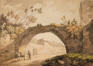 An Archway in Italy, c.1798 (akvarell med penna och bläck på papper) av John Herman Merivale