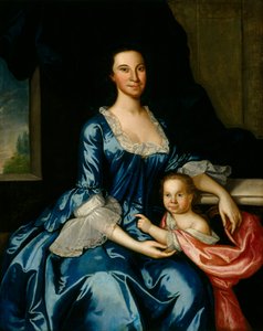 Porträtt av Mrs Matthew Tilghman och hennes dotter, Anna Maria, ca 1757 (olja på linne)