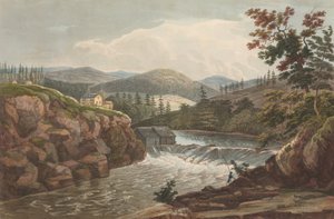 Little Falls vid Luzerne nr 1 i Hudson River Portfolio, 1822-23. av John Hill