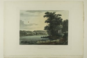 Utsikt över Falls of Schuylkill, skylt tre av det första antalet pittoreska vyer av amerikanskt landskap av John Hill
