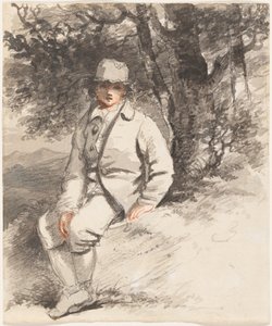 En ung pojke sittande under ett träd av John Hoppner