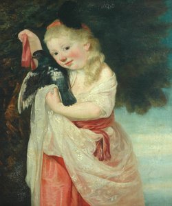 Flicka med en fågel av John Hoppner