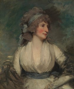Portrait of a Woman, omvänd, nu täckt av relining canvas Study of a Childs Head, 1790-tal. av John Hoppner