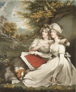 The Daughters of Sir Thomas Frankland, Bart., graverad och pub. av William Ward (1766-1826), 1797 (mezzotintgravyr) av John Hoppner