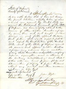 Loyalty oath of John Hyde of Missouri, County of St.Louis av John Hyde