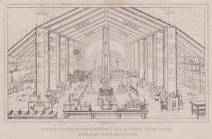 Skiss över arrangemangen i Dr D B Reids klassrum, Roxburgh Place, Edinburgh (gravyr) av John Johnstone