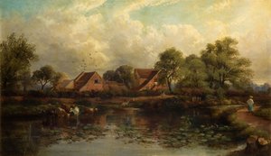 Farm i Wood Lane, Handsworth, 1850-1908. av John Joseph Hughes