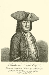 Richard Nash, känd som Beau Nash, walesisk dandy, spelare och ceremonimästare i Bath (gravyr)