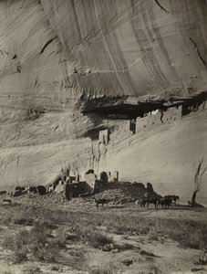 Ruiner av klippboningar, Cañon de Chelly, Arizona av John K. Hillers