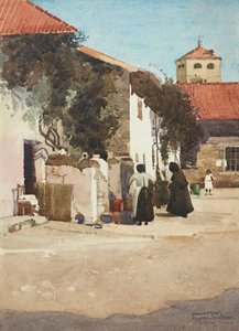 Segovia Courtyard (akvarell) av John Keppie