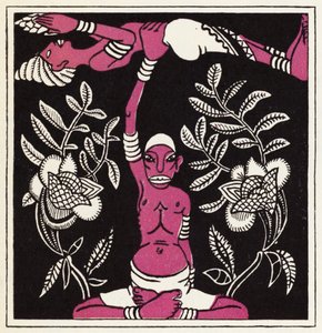 Utsmyckning för berättelsen om Aladdin och den underbara lampan (färg litho)