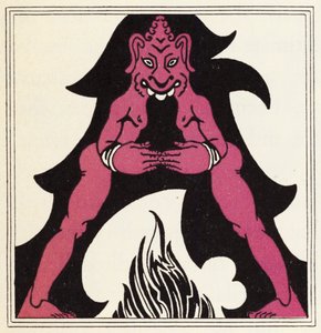 Utsmyckning för berättelsen om Aladdin och den underbara lampan (färg litho)