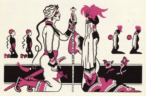 Utsmyckning till historien om Aladdin och den underbara lampan (litho i färg)