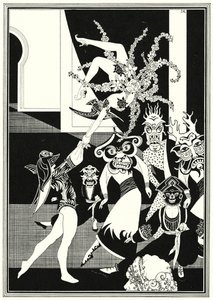 Illustration till historien om Aladdin och den underbara lampan (litho)