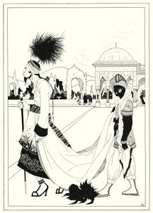Illustration till historien om Aladdin och den underbara lampan (litho)