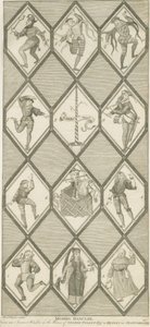 Betley Glass Window - Morris Dancers: gravyr, nd [1751-1790]