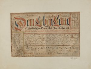 Fractur Illuminated Writing, c. 1937. av John Koehl
