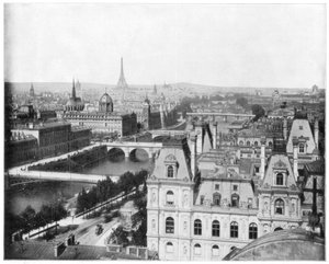 Panorama över Paris, Frankrike, sent 1800-tal.