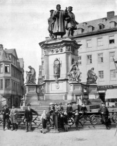 Gutenbergmonumentet, Frankfurt, Tyskland, sent 1800-tal