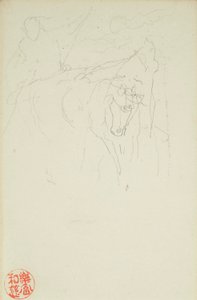 Achilles och Xanthus, från La Farge folios #849 och #860, en av 42 teckningar av John La Farge