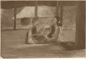 Flickor i Samoan Hut av John La Farge