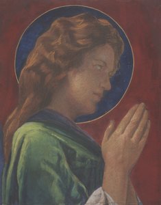 A Saint (pastell och akvarell på papper monterad på plywood)