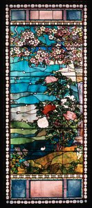Blommande körsbärsträd och pion av John La Farge or Lafarge